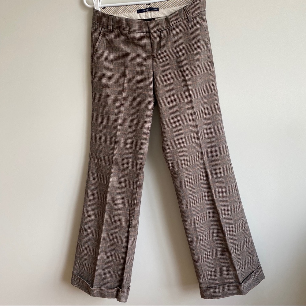 SOLD Gap Plaid Wide Leg Pants Low Rise